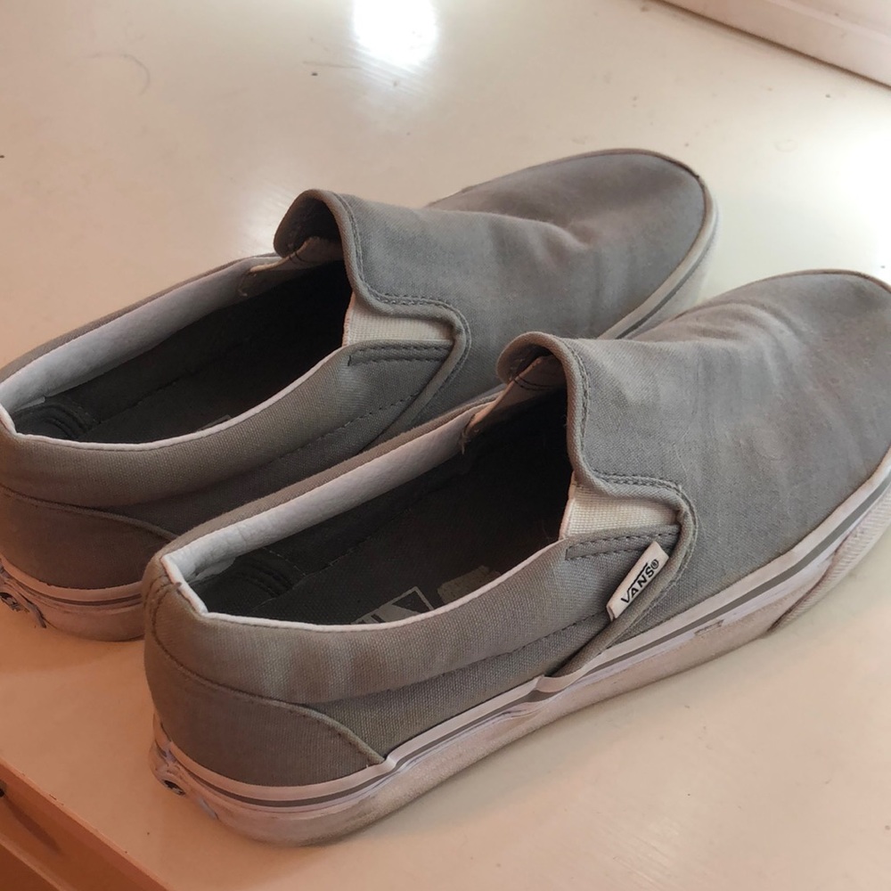 Grey Vans slip on shoes